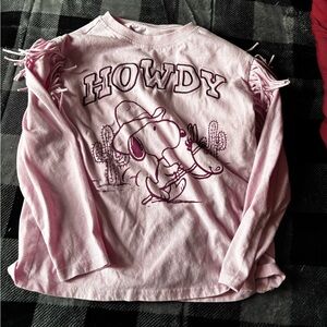 Peanuts Pink Long Sleeve Shirt with Snoopy Design